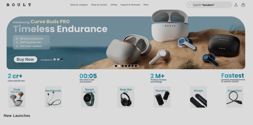 Boult Audio E-Commerce website